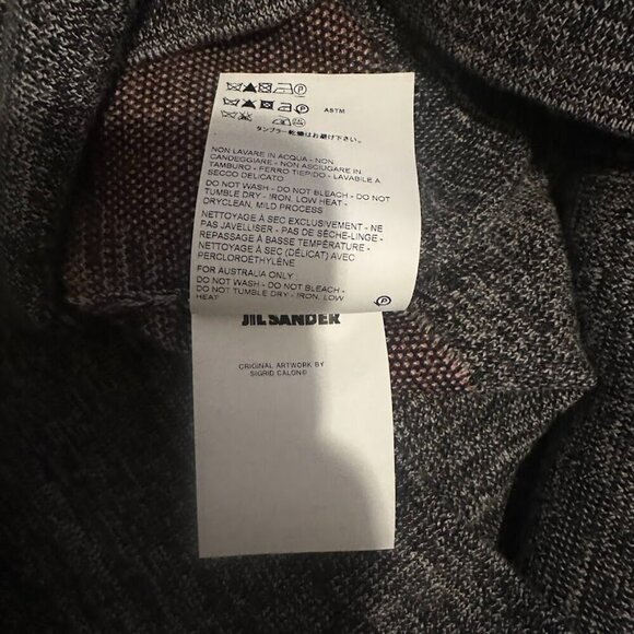 Rare Jill Sander Bold Geometric Sigrid Calon Artwork Crewneck Wool Sweater 34 - Picture 10 of 11